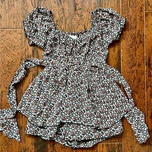 Altar’d State XS cute black floral Romper